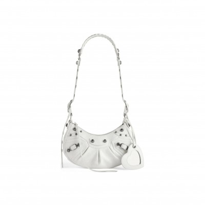 BALENCIAGA WOMEN'S LE CAGOLE SHOULDER BAG XS IN WHITE 6713091VG9Y9104 (25.9*16*9.9cm)